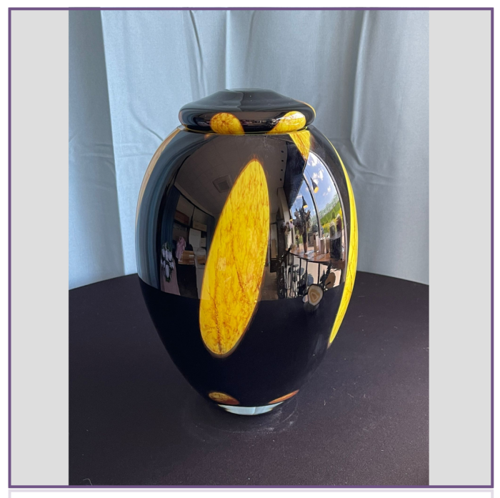 glazen urn zwart-geel 3.2 liter-1