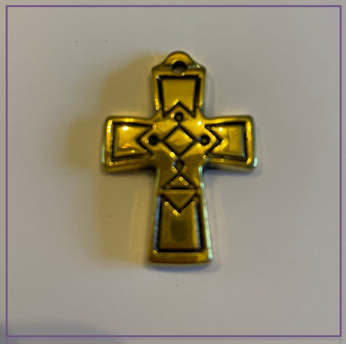kruis kunstof goudkleurig