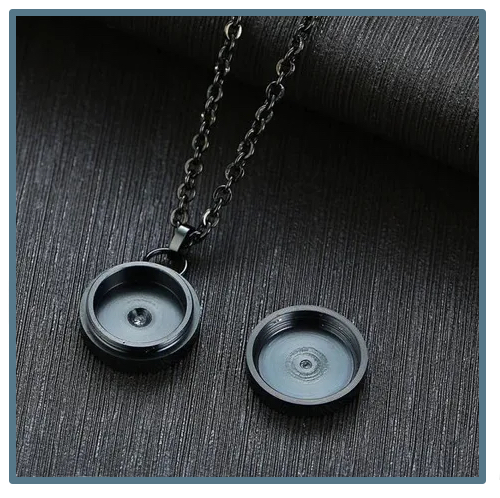 Titanium ronde hanger zwart - Afbeelding 2