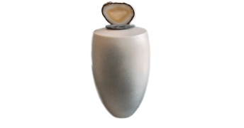 Stenen urn grijs met blauwe gloed